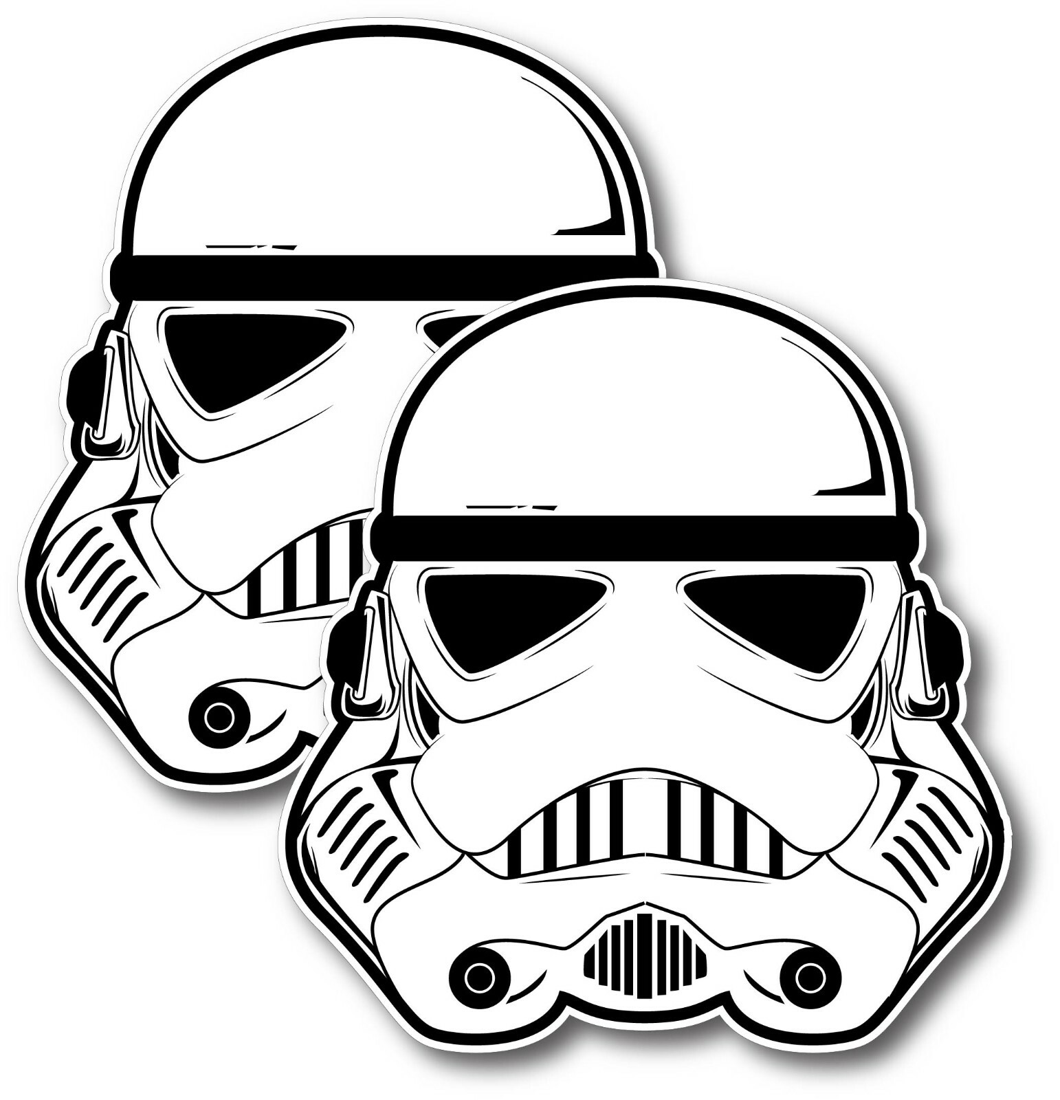 2X STORM TROOPER HELMET DECAL STICKER 3M USA MADE WALL WINDOW CAR STARWARS TRUCK