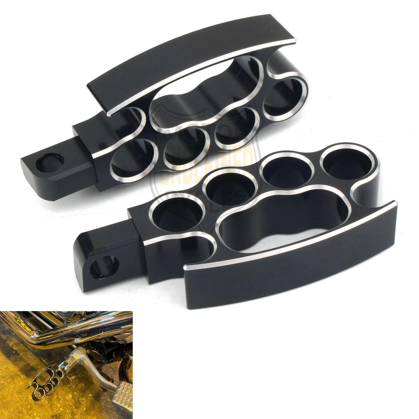 CNC Black Foot Pegs Footrest For Harley Sportster 883 Softail Touring Road Glide