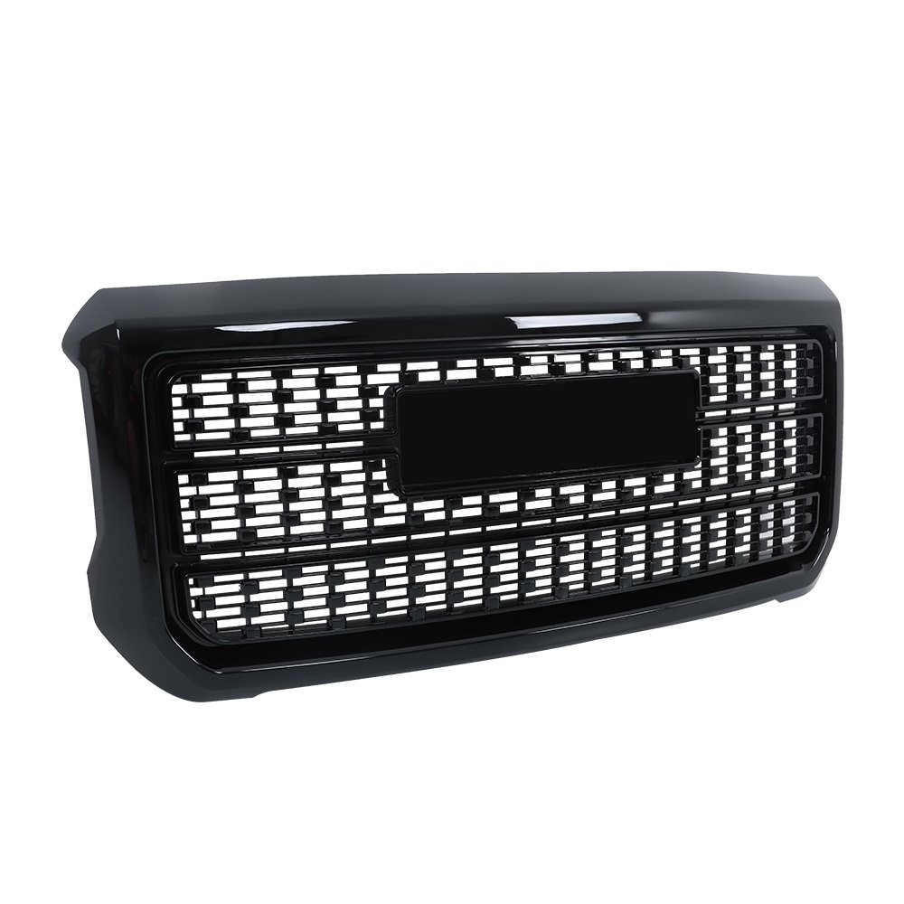 Front Upper Grille Gloss Black For GMC Sierra 2500HD 3500HD Denali 2015-2019