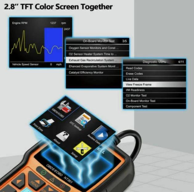 Foxwell NT301 OBD2 Scanner Code Reader Check Engine Fault Car Diagnostic Tool