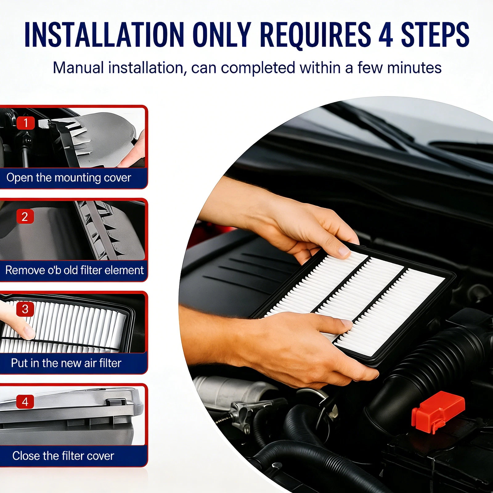 Cabin & Engine Air Filter for Toyota Camry Venza 2007-2017 2.5L 2.4L 17801-0H050