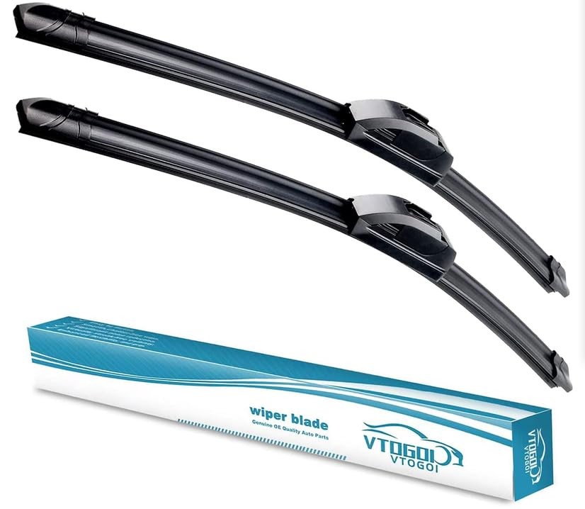 Oem Quality 22”+22” Windshield Wiper Blades, Premium All-seasons J-hook