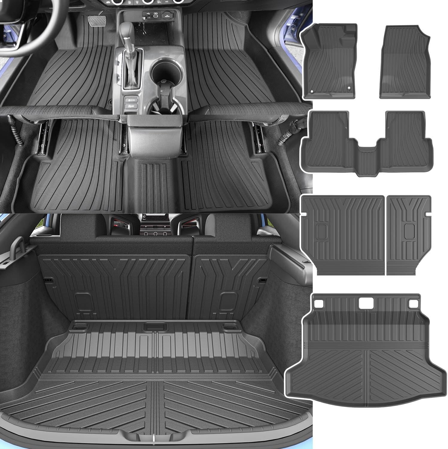 For 2022-26 Honda Civic Hatchback Floor Mats Cargo Mat Backrest Mat Trunk Liners