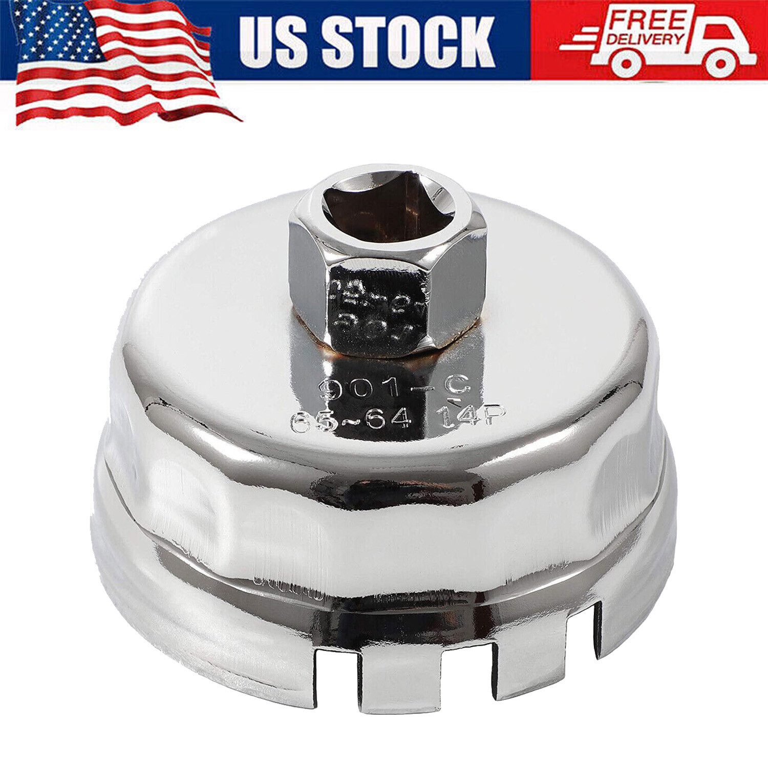 64mm 14 Flute Oil Filter Cap Wrench Remover Tool for Toyota Corolla Matrix Prius