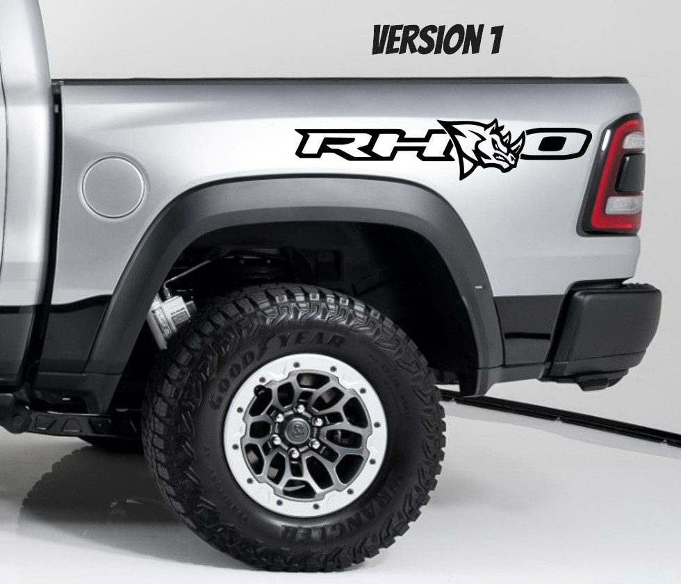 Ram RHO Angry Rhino Bedside Decals Graphics Pair