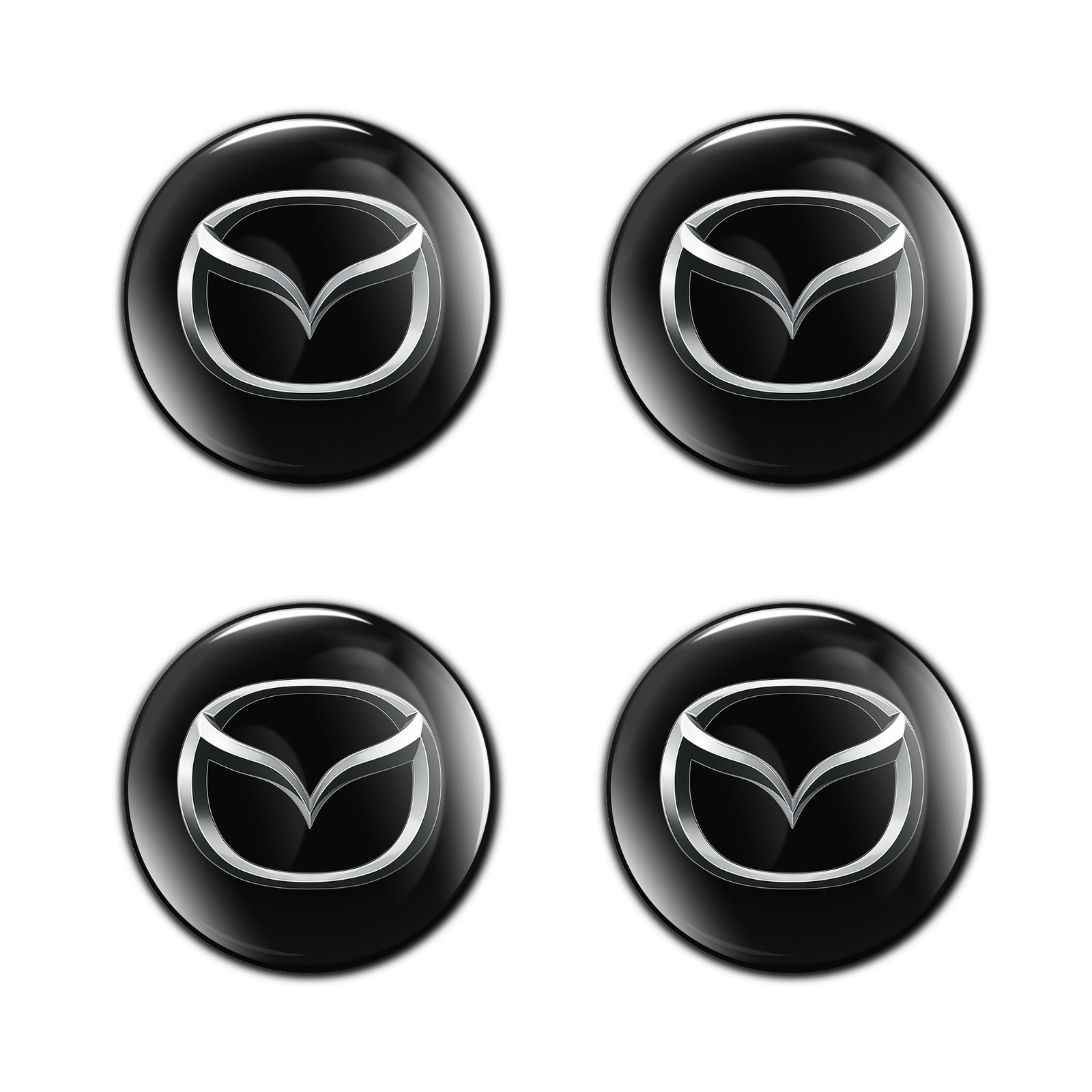 Mazda Logo Stickers Set Decals Logo Emblem Resin Rim Badge Wheel Center Caps 4pc