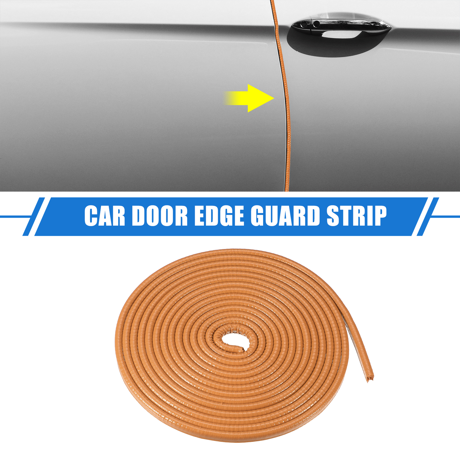 Car Door Edge Guard 16.4ft U Shape Rubber Trim Seal Strip Universal PVC Orange