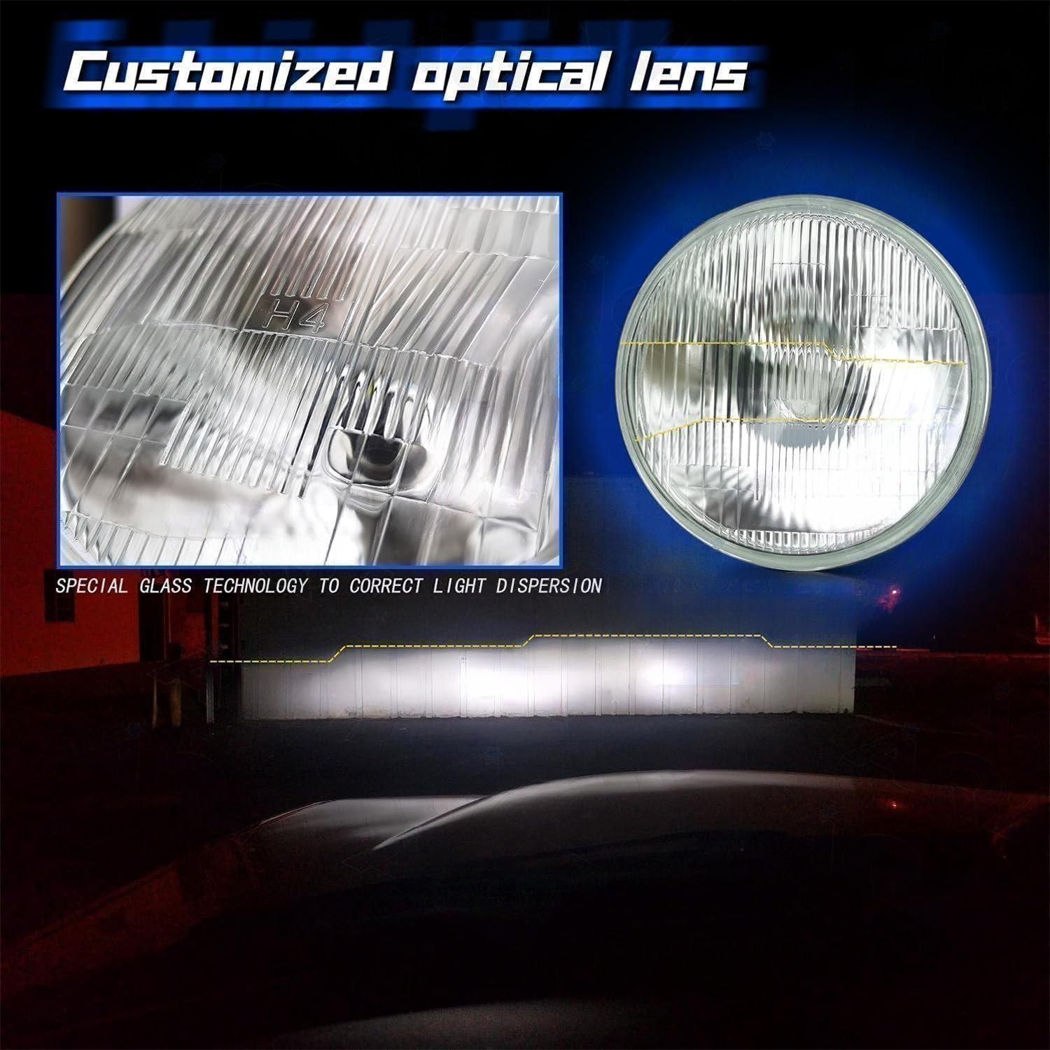 4pcs 5.75″ LED Headlights Hi-Lo 6500K White for buick Electra LeSabre Skylark A+