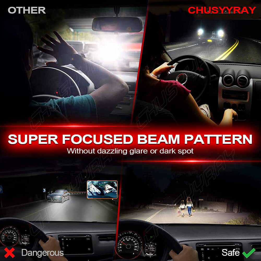 For Ram 1500 2011-2018 LED Headlight KIT Hi Lo Beam + Fog Light Bulbs 360000LM