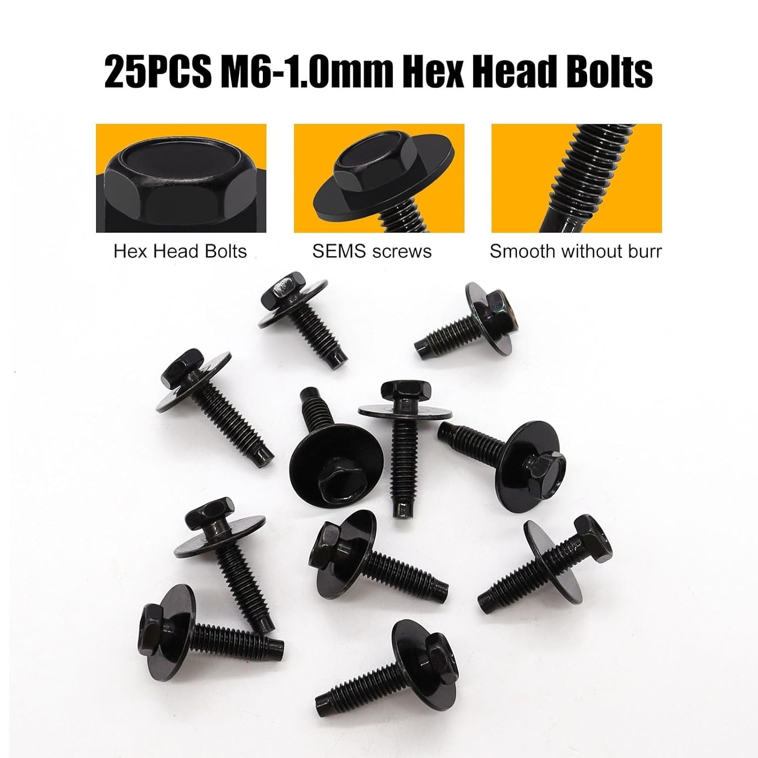 50PCS M6-1.0 Universal Fender Liner Screw U Nut Kit,Engine Splash Shield Hex …