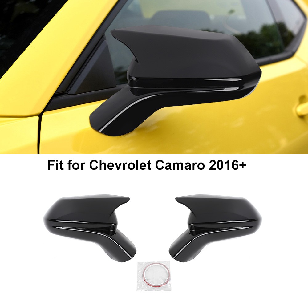 ? Gloss Black Look Rearview Mirror Cover Caps Overlay for 16-23 Chevy Camaro