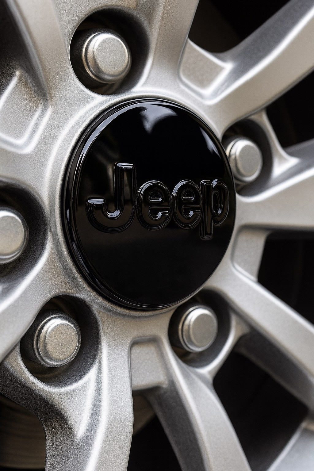 Jeep Set of 4 Black 63mm Wheel Center Caps – Grand Cherokee, Wrangler, Compass