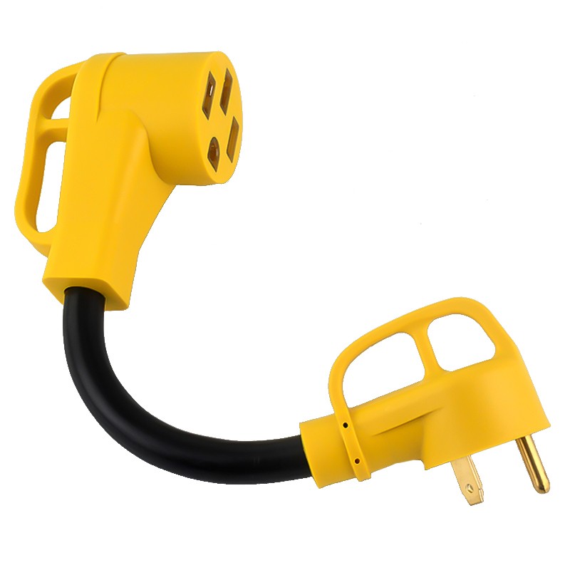 30A Male to 50A Female Adapter: 12-Inch Power Cord for RVS 125V 3750W D20 CA