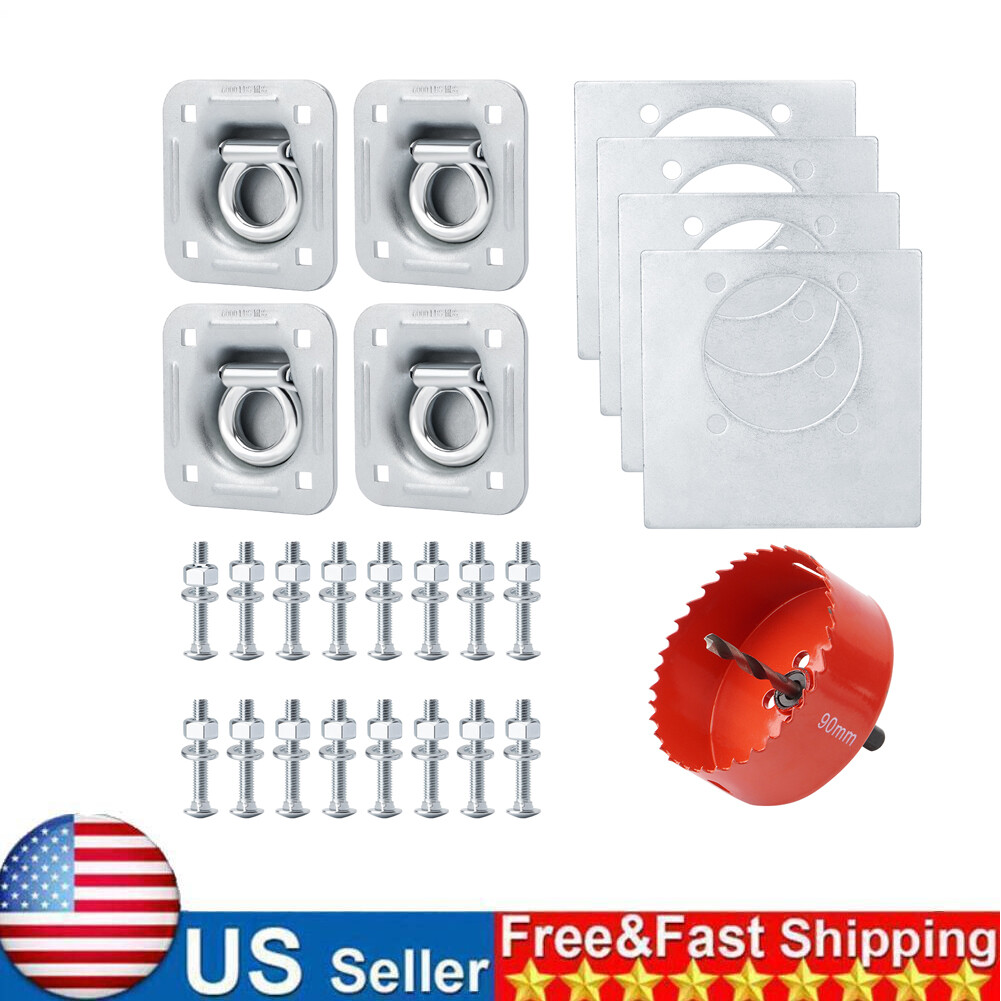 Recessed D Ring Tie Down Anchors 4-Pack 6000 lbs Heavy Duty Trailer Floor Anchor