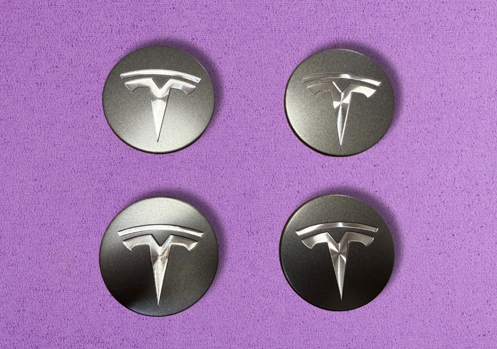 4pc Wheel center hub caps for Tesla 3, S, X Gunmetal Gray 2012-2022 6005879-00