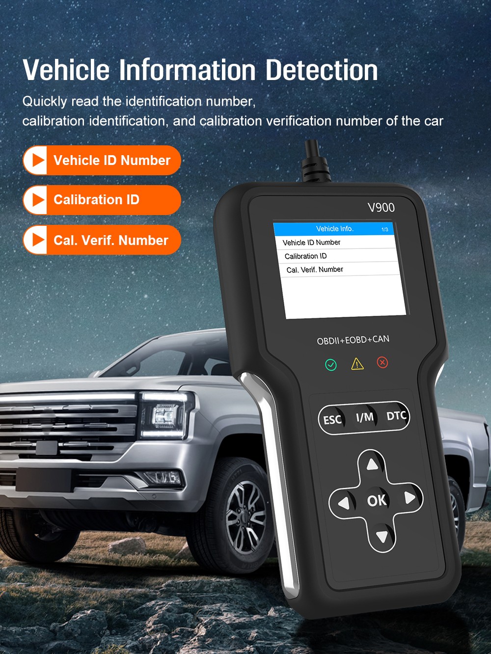 OBD2 Scanner Engine & Transmission Diagnostic Tool Code Reader 600+ Data Stream