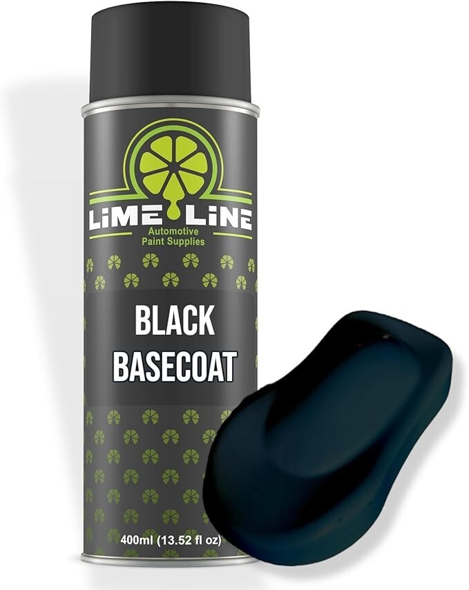 LiME LiNE Automotive Black Basecoat Spray Paint – 14 Oz