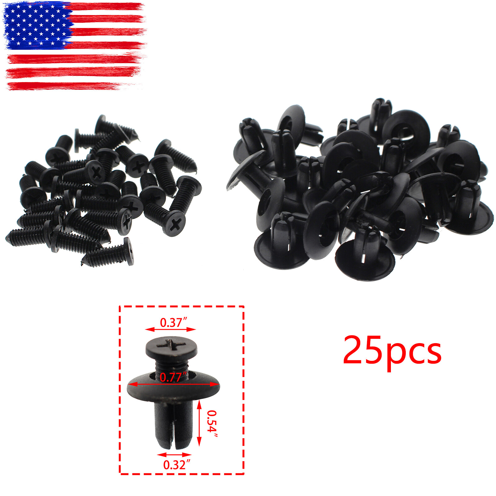 Set x 25 Bumper Fender Liner Screw Trim Retainer Clips 86590-28000 for Hyundai