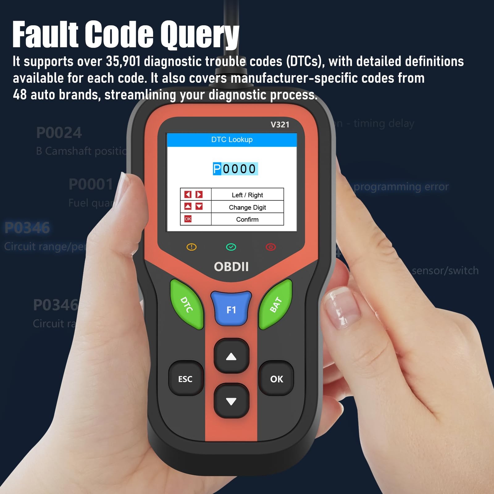 Car OBD2 Scanner Diagnostic Tool Engine Fault Code Reader Clear Battery Tester