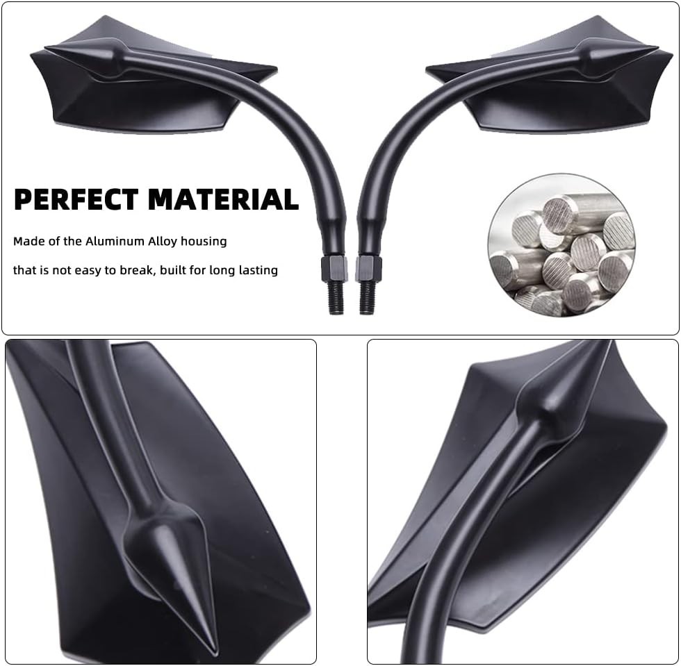 Black Irregular Shape Motorcycle Mirrors,Upgrade Rearview Motorcycle Mirrors …