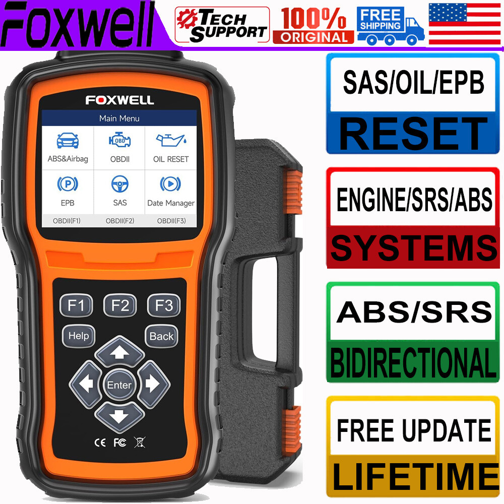 FOXWELL OBD2 Check Engine ABS SRS Car Diagnostic Scanner SAS EPB OIL Resets Tool