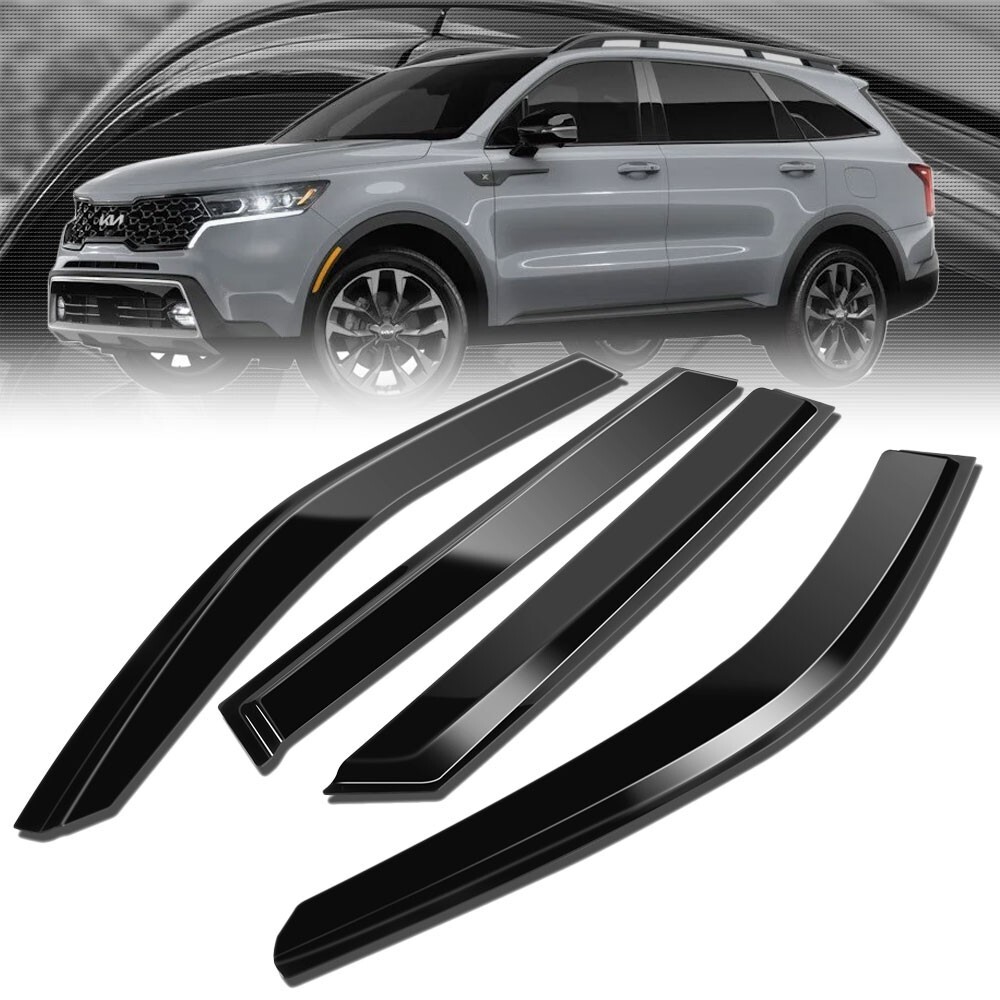 4X Smoke Tinted [Type-on] Sun/Wind/Rain Window Visors Guard For 21+ Kia Sorento