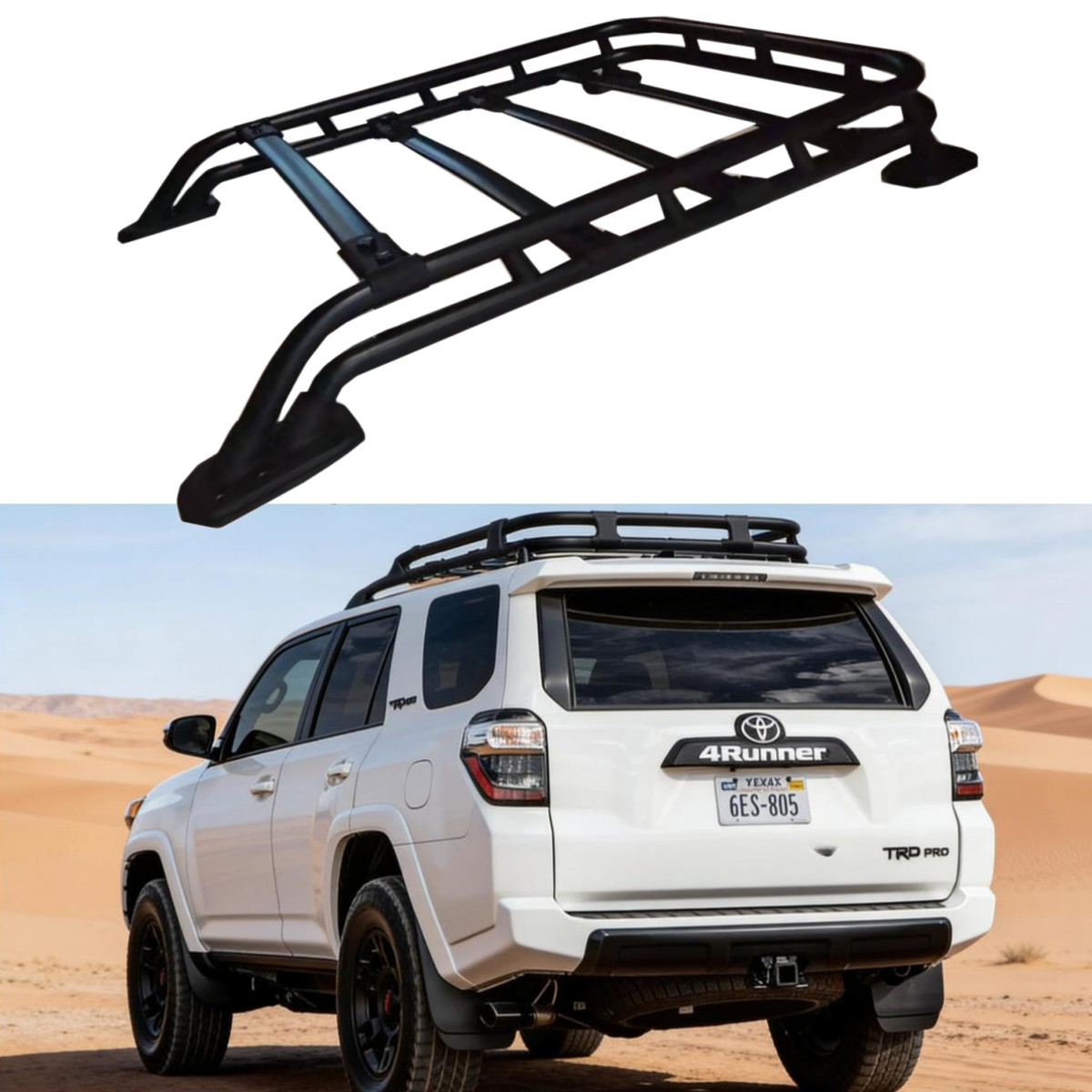 Black Adjustable Roof Rack Cargo Basket w/Bolts For Toyota 4Runner 2010-2024 23