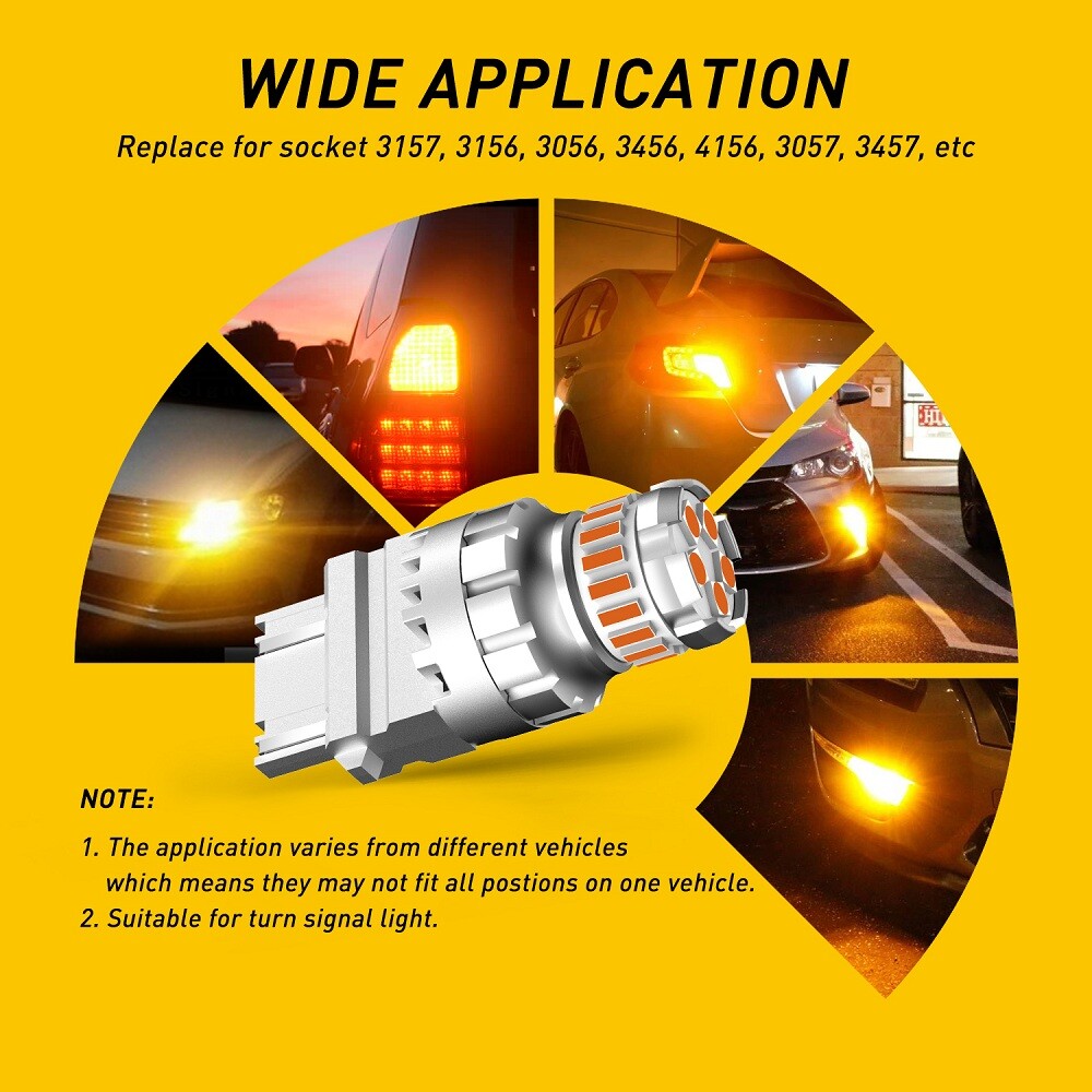 AUXITO 4157 3156 3157 LED Signal Turn Light Bulbs CANBUS Anti Hyper Flash Amber