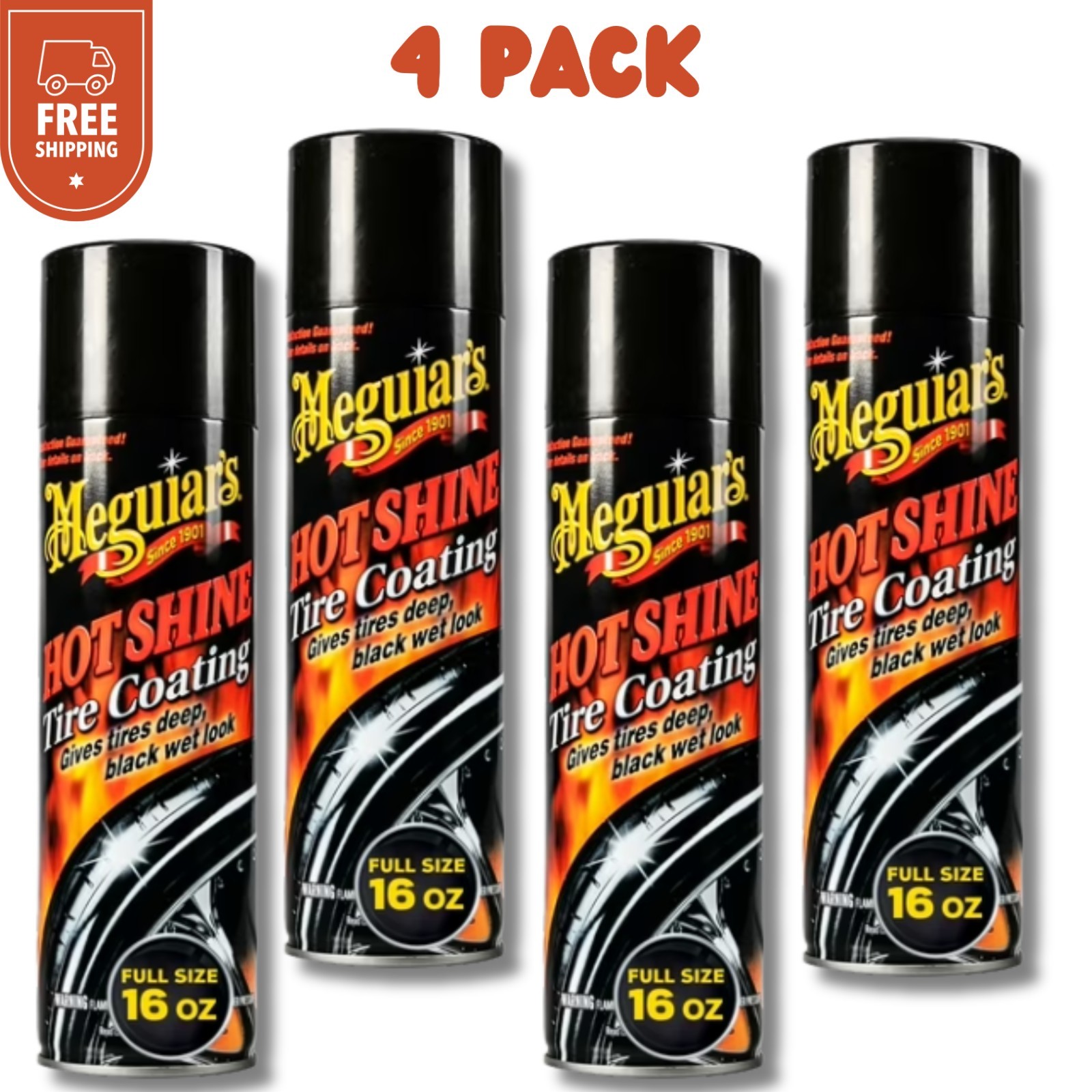 Meguiar’s Hot shine High Gloss Tire Coating, G13815, 15 oz (4 Bottles)