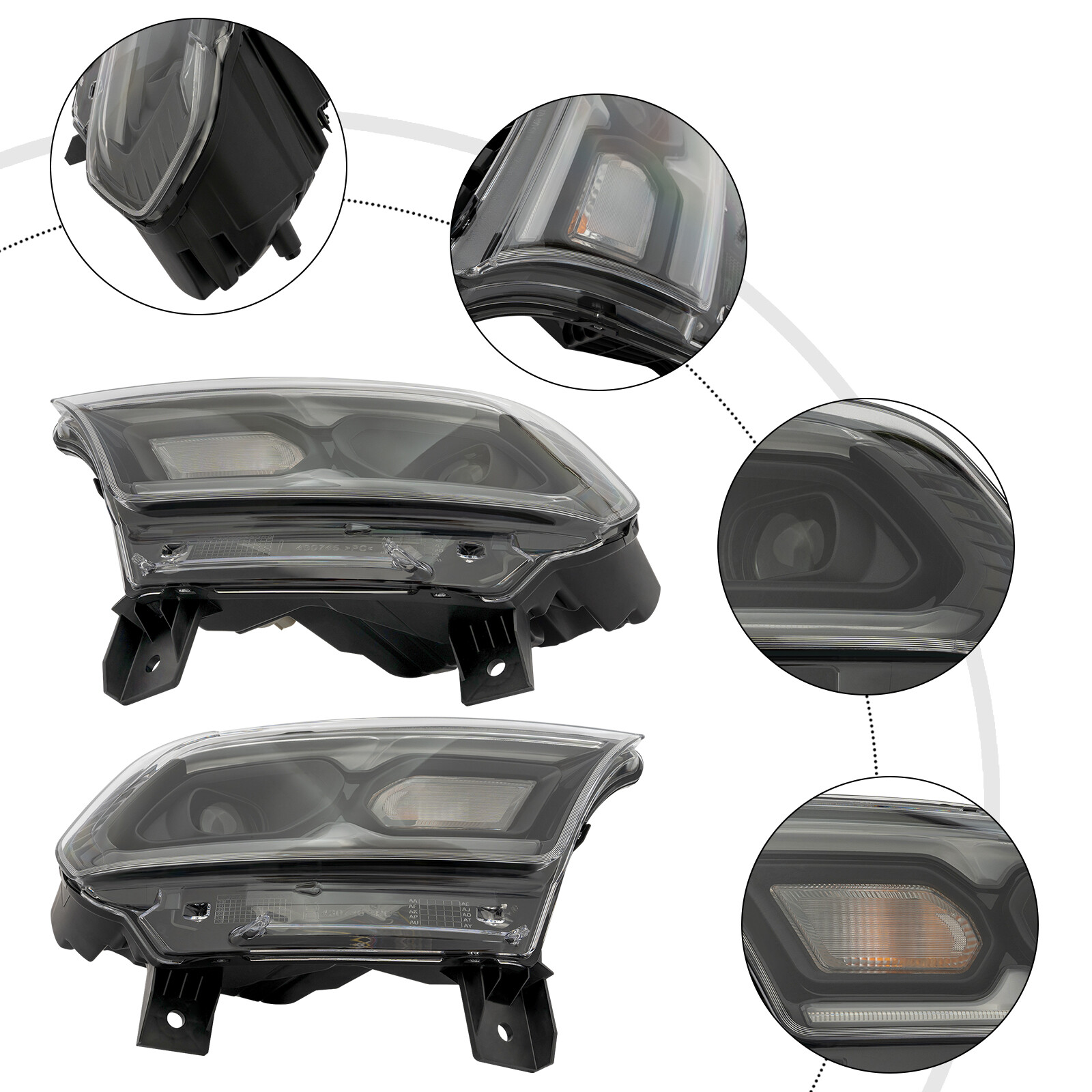 Pair LED Headlights For Dodge Durango 2021 2022 2023 Left & Right Side Headlamps