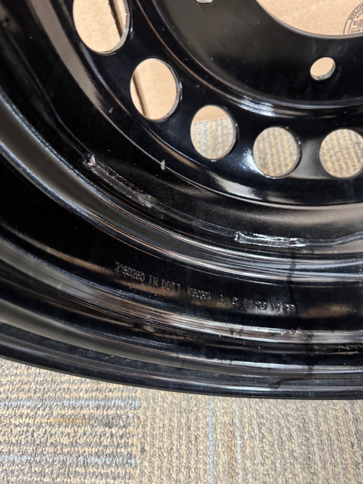 11-24 Mercedes-Benz Sprinter 3500 Van 16×5.5 6 Lug Dually Black Steel Wheel