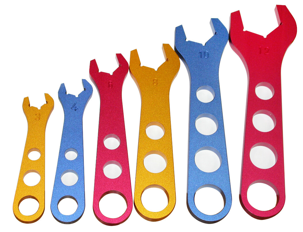 AN Fitting Wrench Set 6 Pcs Aluminum Fitting Plumbing Spanner Wrench Hose End