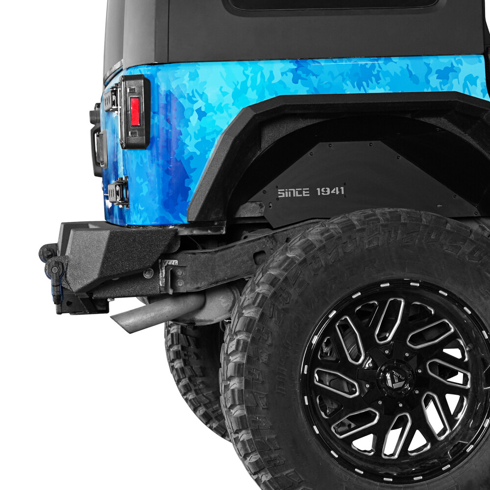 Rear Bumper w/ Receiver Hitch & LED Light & D Ring Fit 07-18 Jeep JK Wrangler JK