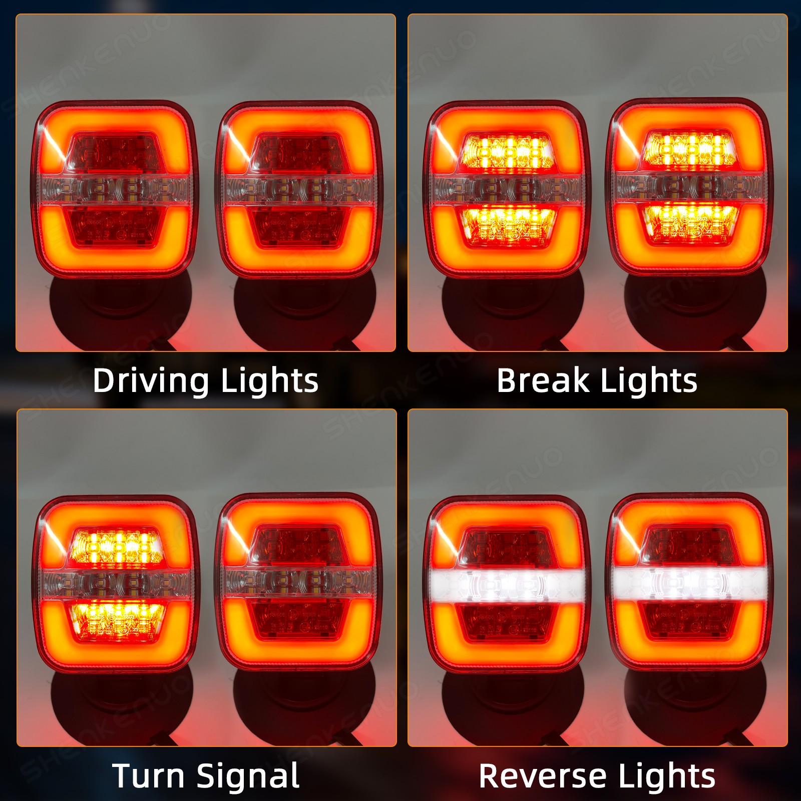 IP67 Waterproof Magnetic Trailer Lights Wireless Effective in both fog and rain