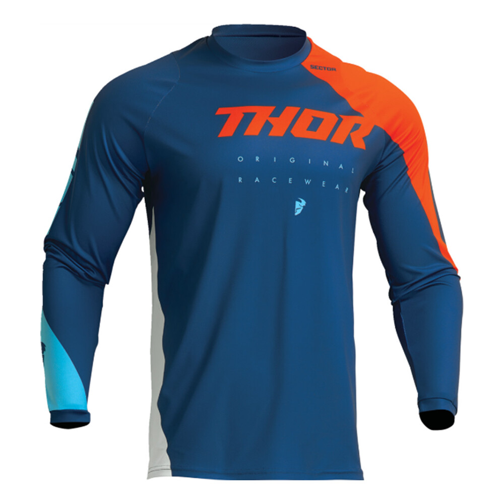Thor Sector Edge Navy and Orange MX Off-Road Jersey Men’s Sizes SM – 4X