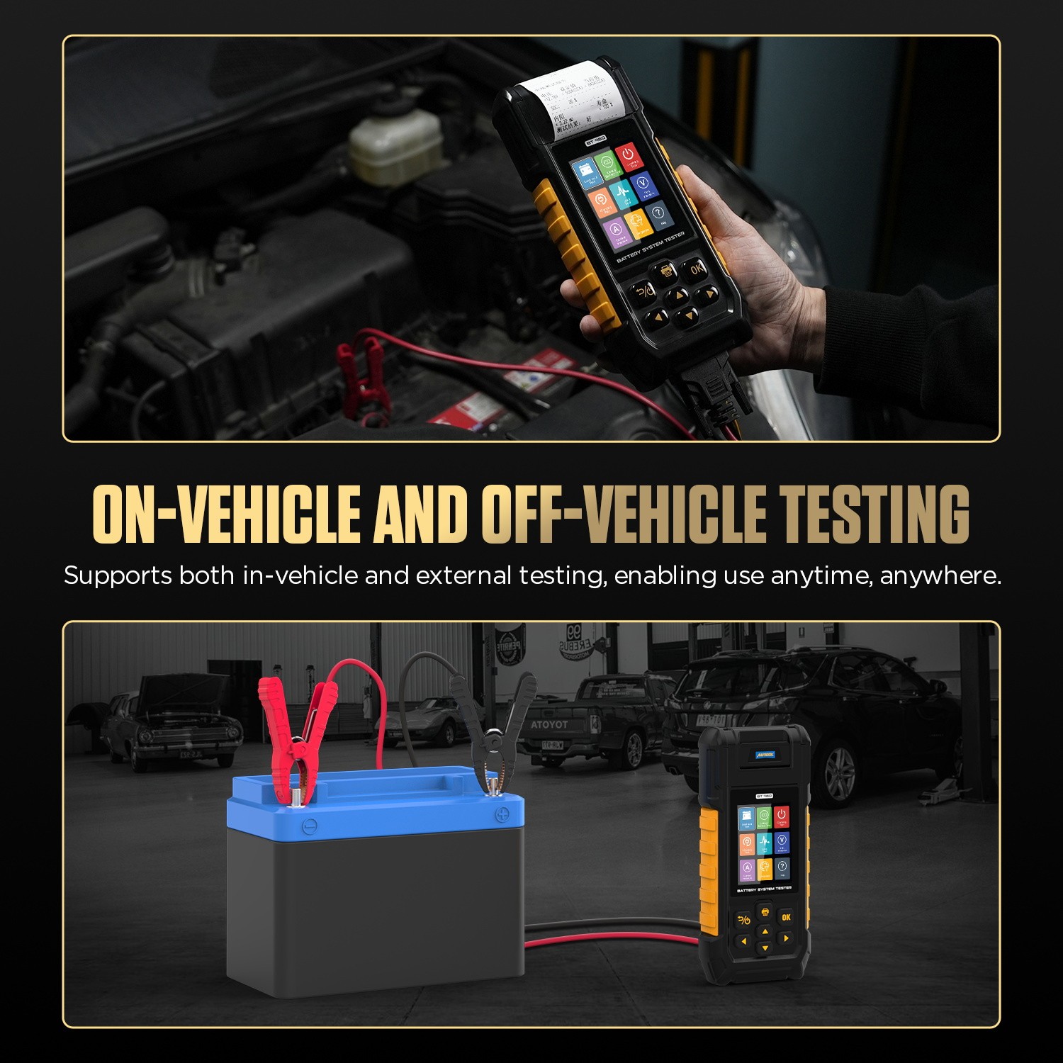 Car Battery Tester Lithium Battery Tester Load Test Cranking Charging Analyzer