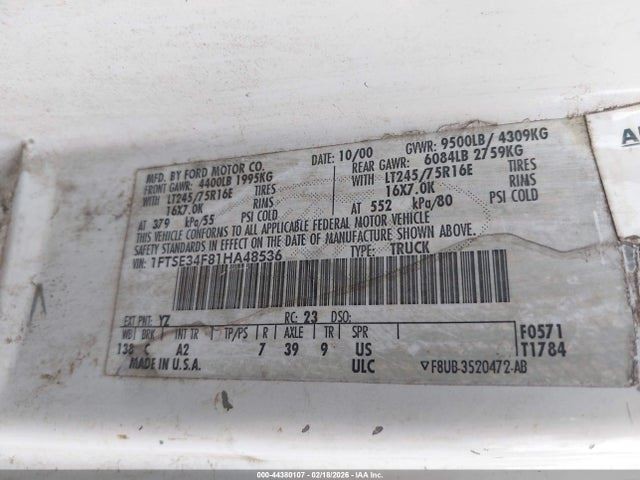 Driver Side View Mirror Power Sail Mounted Fits 94-06 FORD E150 VAN 1837179