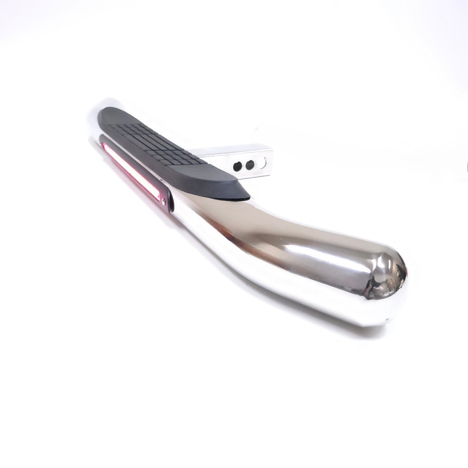 36″ L 2″ Receiver Tow Hitch Bar 3″ Round Curved Chrome LED Brake Light Universal