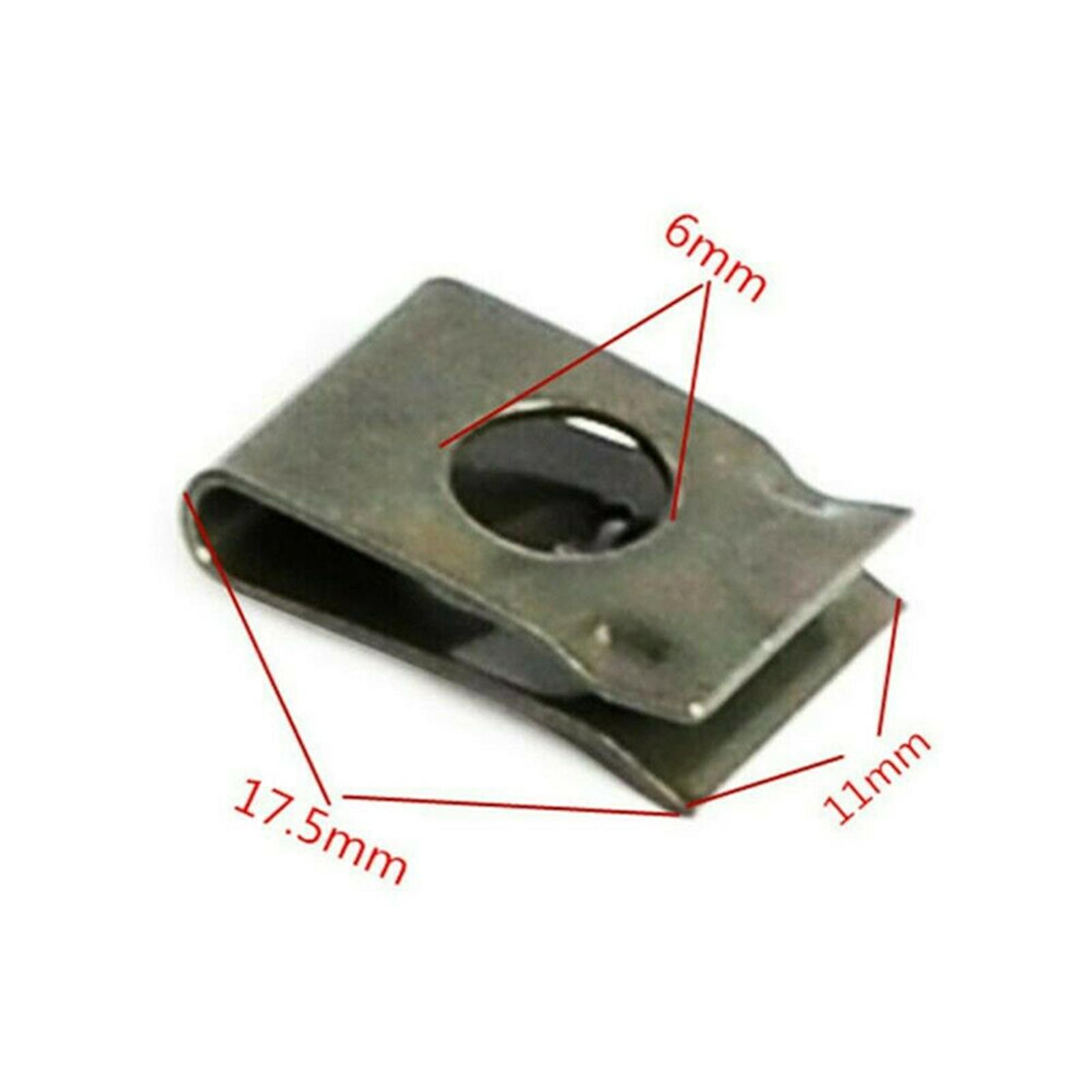 50PCS U-Type Metal Car Speed Fastene Self Tapping Screw Spire Clip Spring Plate