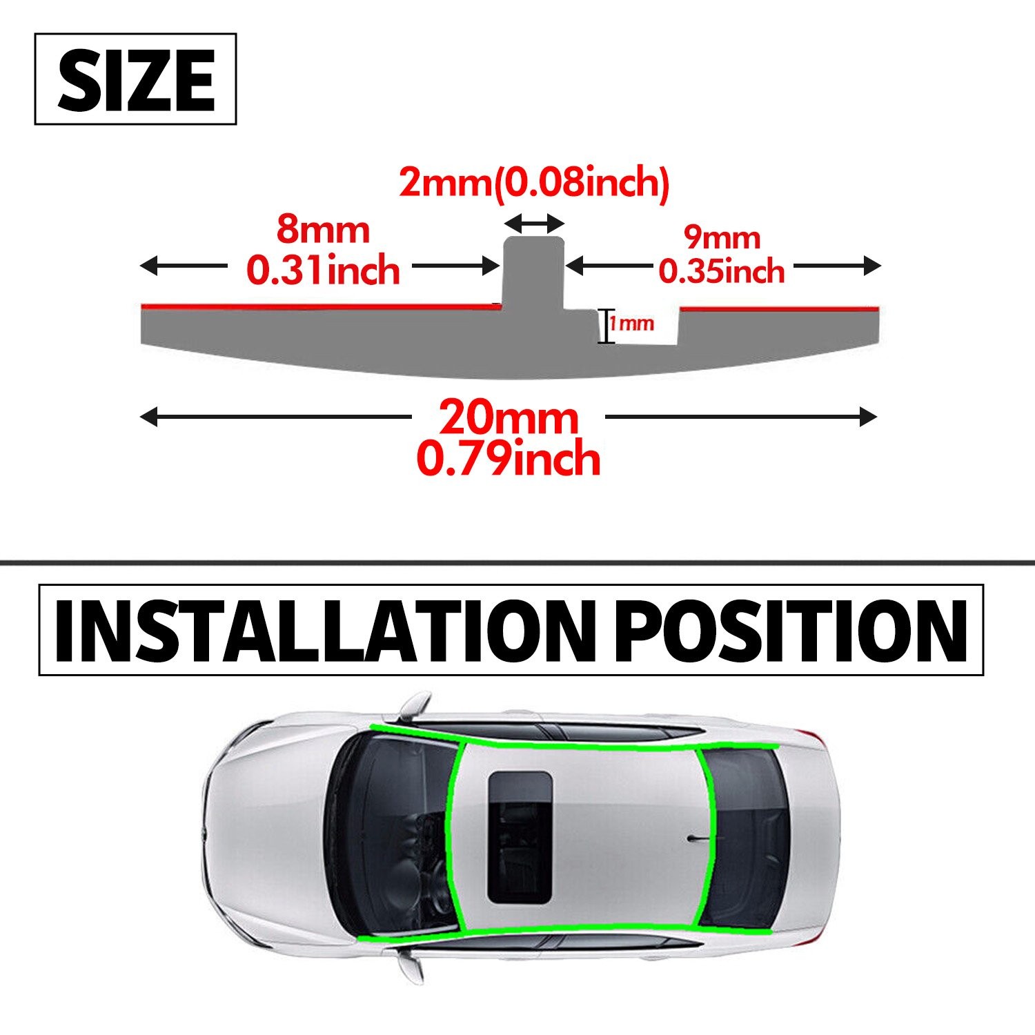 Edge Rubber Seal Windshield Seal Strip Windshield SealantT Shape Sealing Strip