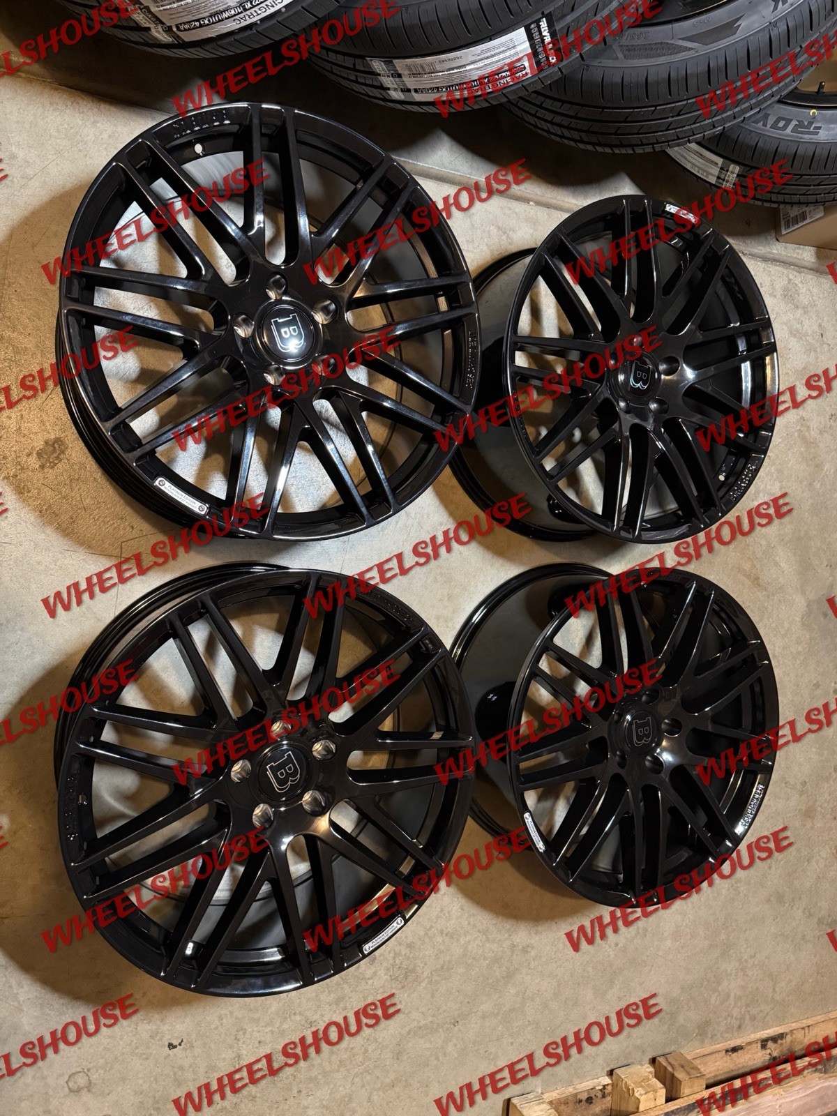 22×10 BRABUS WHEELS GLOSS BLACK RIMS 5×130 G WAGON G500 G550 G55 G63 FULL SET