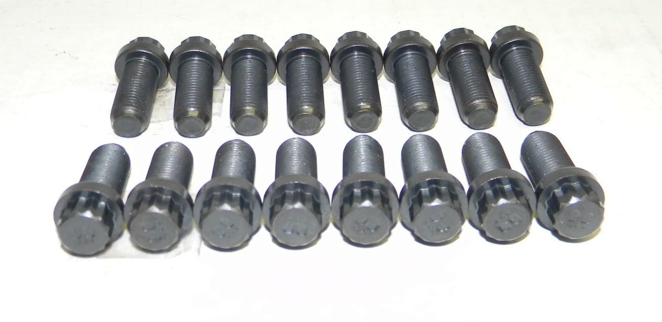 Ford 302C 351C 351M 12 Pt Black Oxide Grade 8 Exhaust Header Bolts 1″ Long NEW