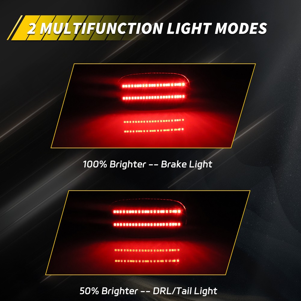 Smoked Red LED Rear Bumper Reflector Lights For 96-05 Toyota RAV4 & 10-14 Matrix