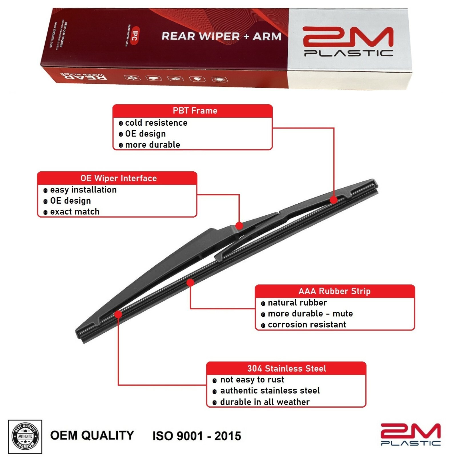 Rear Wiper Arm Blade For Toyota CHR C-HR 2018-2022 OEM Quality 85241-10040