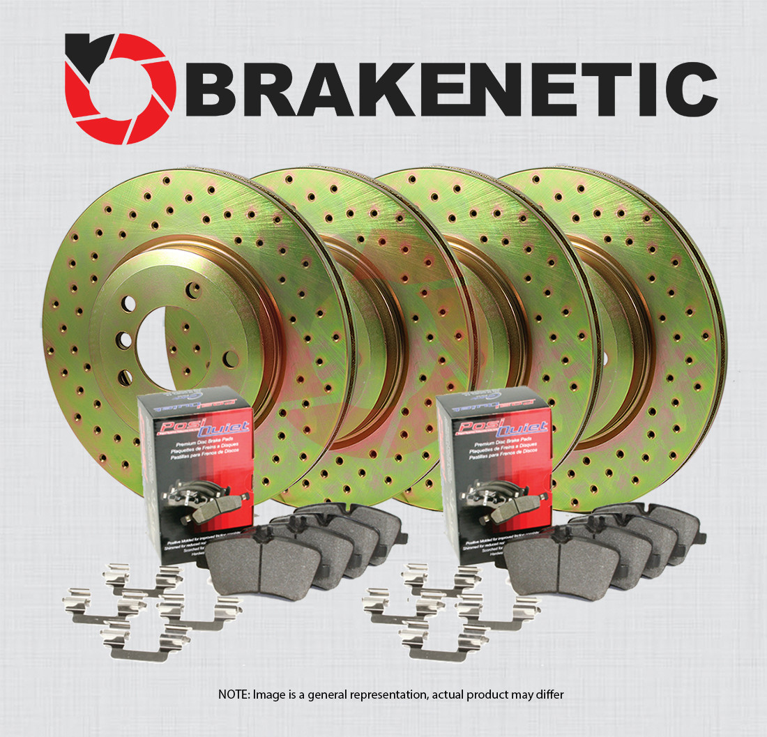 F&R BRAKENETIC Sport Drilled Brake Rotors + Ceramic Pads BSK80794