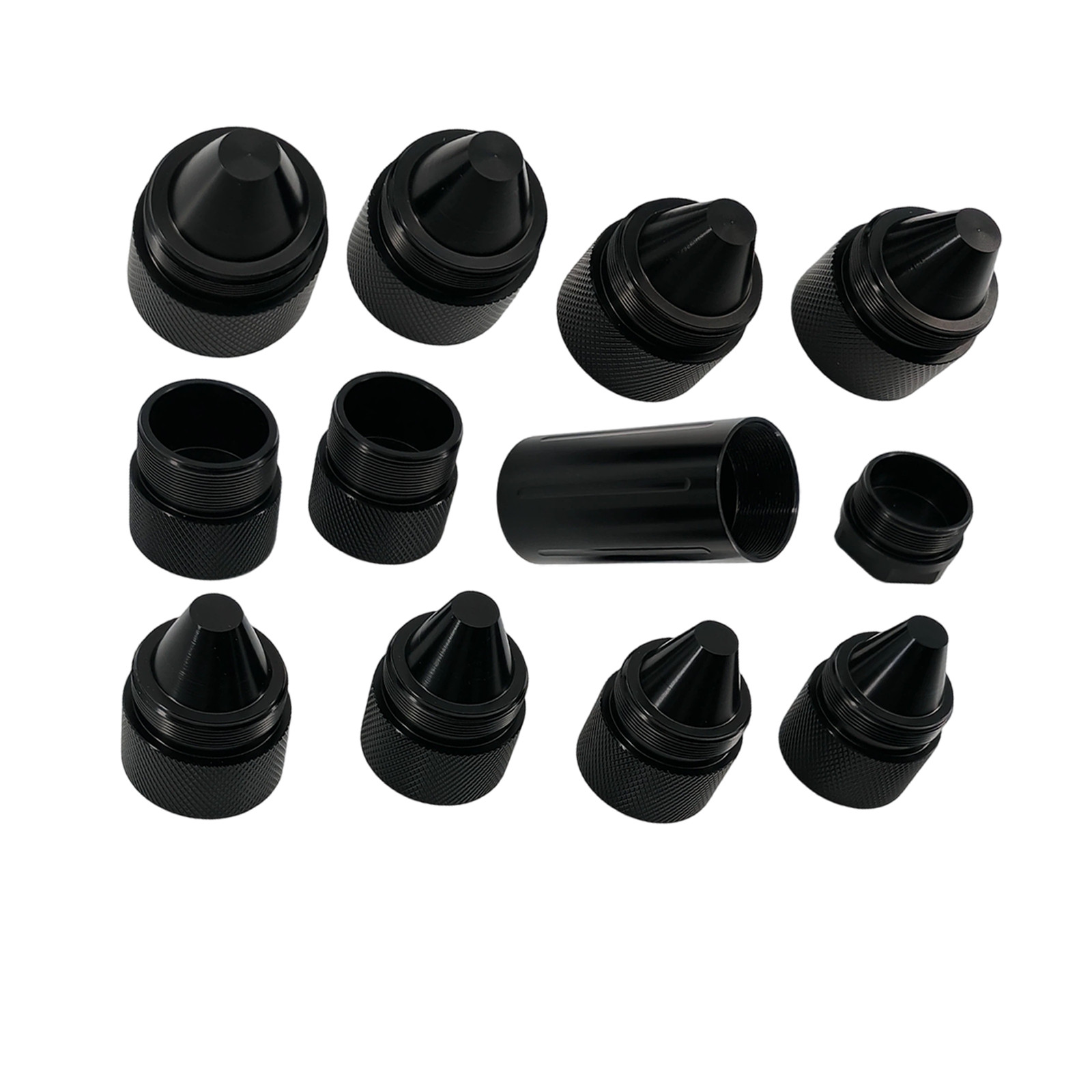 1.375”X24 Aluminum Alloy Black Cone Shaped Parts For Sealed End Cap Pack of 12