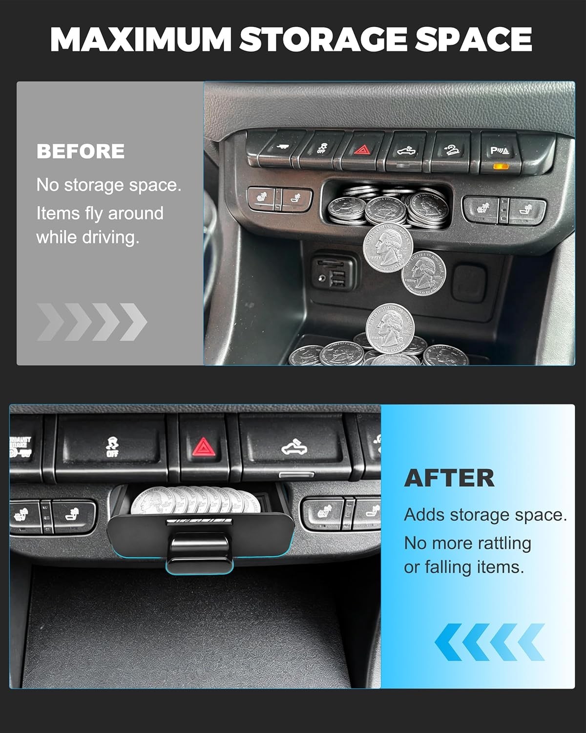 For Chevy Colorado 2015-2022 Center Console Drawer Storage Tray Box Accessories