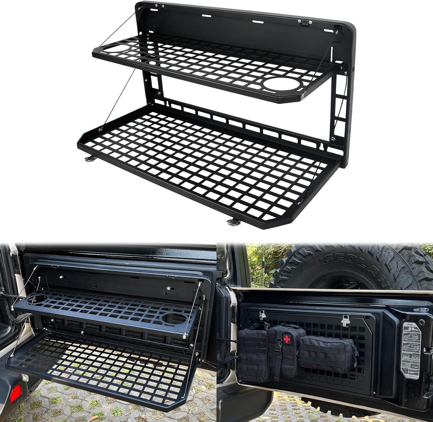 Car tailgate table with a foldable storage capacity of up to 1000 pounds