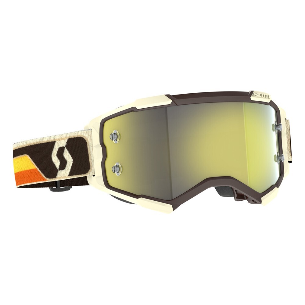 Scott USA 272828-7699289 Brown Fury Yellow Chrome Lens Off Road MX Adult Goggles