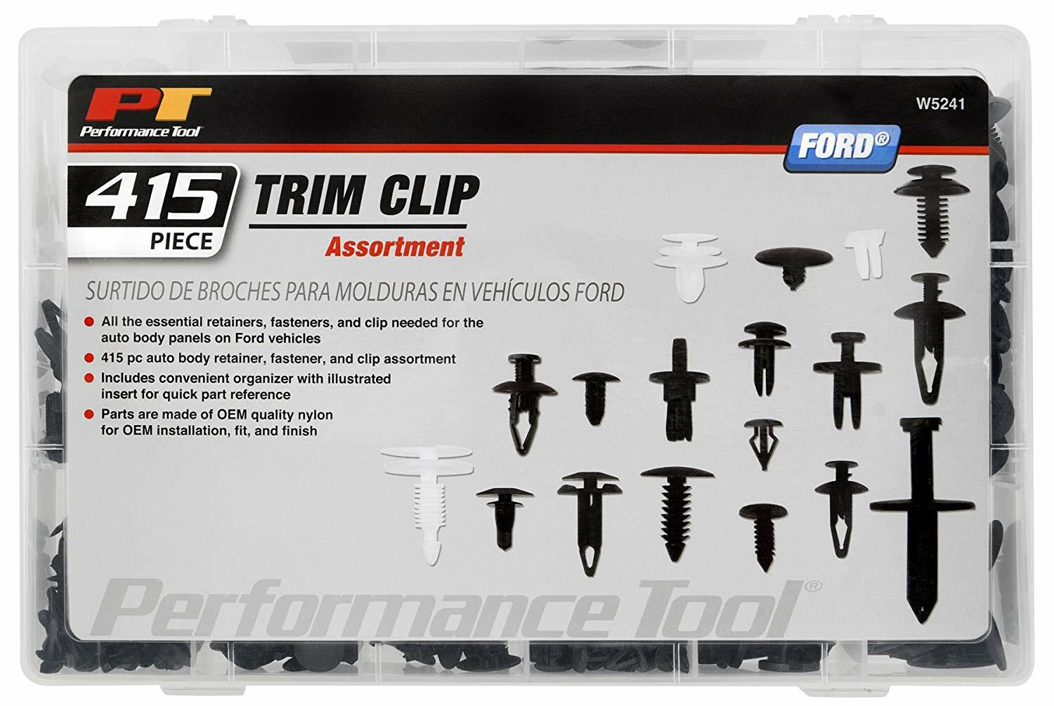 W5241 415pc Ford Trim Clip Assortment | Trim Clips for Doors for Ford